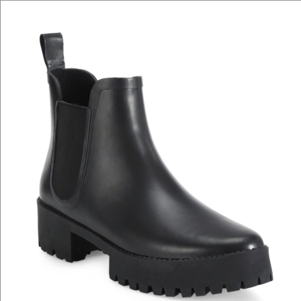 Black Rubber Charlie Rain Boots - Picture 1 of 8